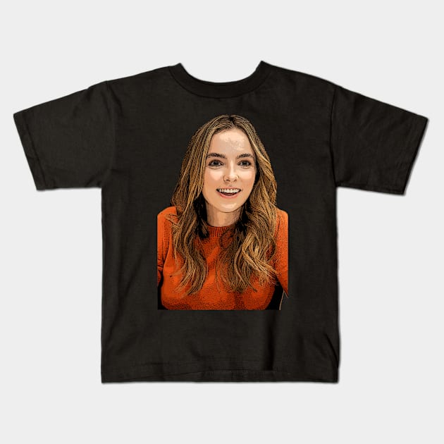 Jodie Comer in Orange Kids T-Shirt by baranskini